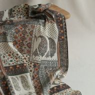 Riya - Tissu indien coton effet lin Hand Block Artisanal