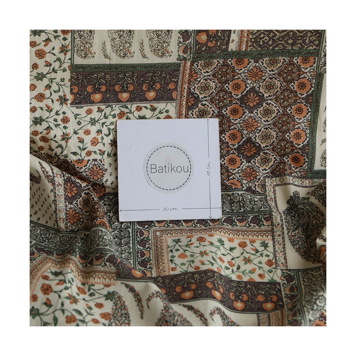 Riya - Tissu indien coton effet lin Hand Block Artisanal Riya - Tissu indien coton effet lin Hand Block Artisanal