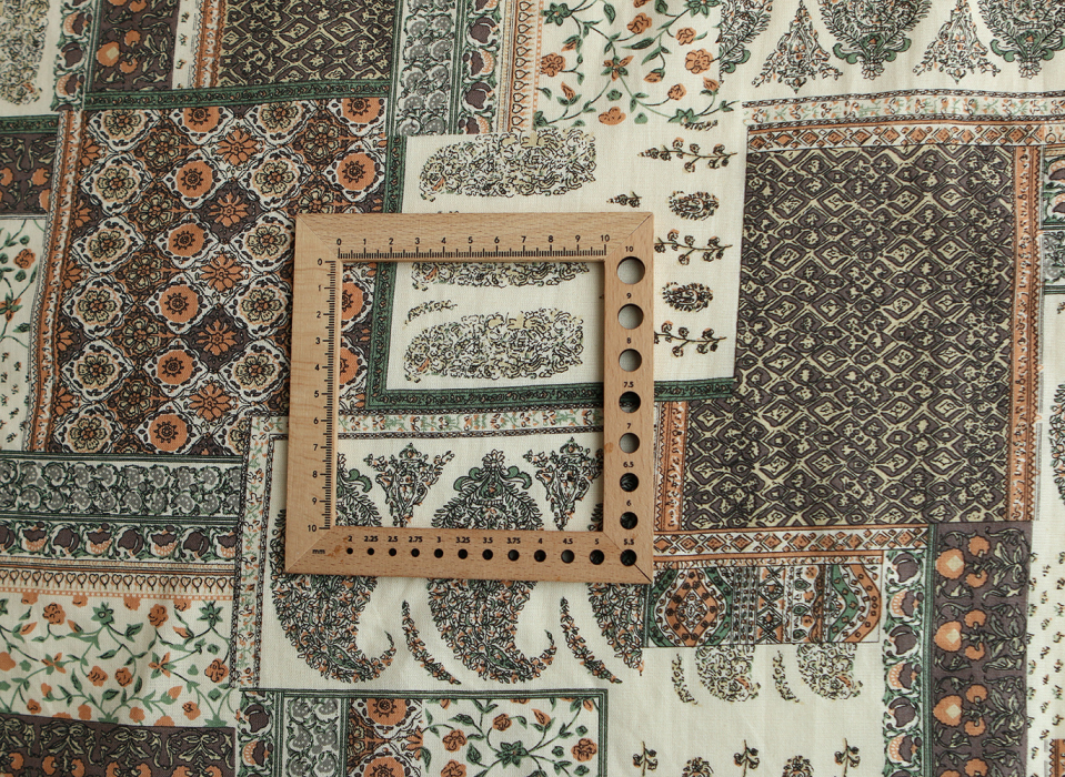 Riya - Tissu indien coton effet lin Hand Block Artisanal