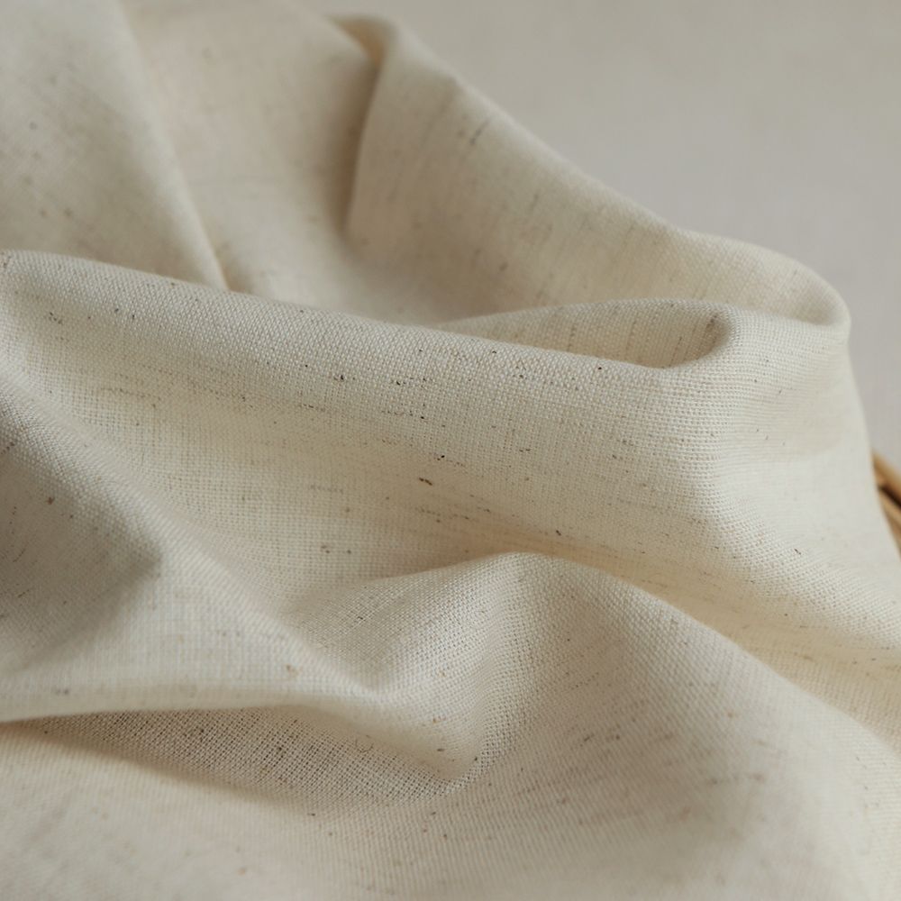 Riya uni - Tissu indien coton effet lin naturel chiné