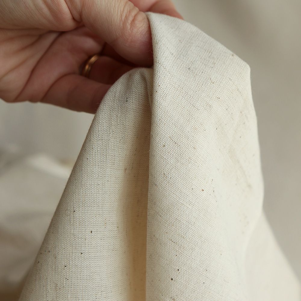 Riya uni - Tissu indien coton effet lin naturel chiné