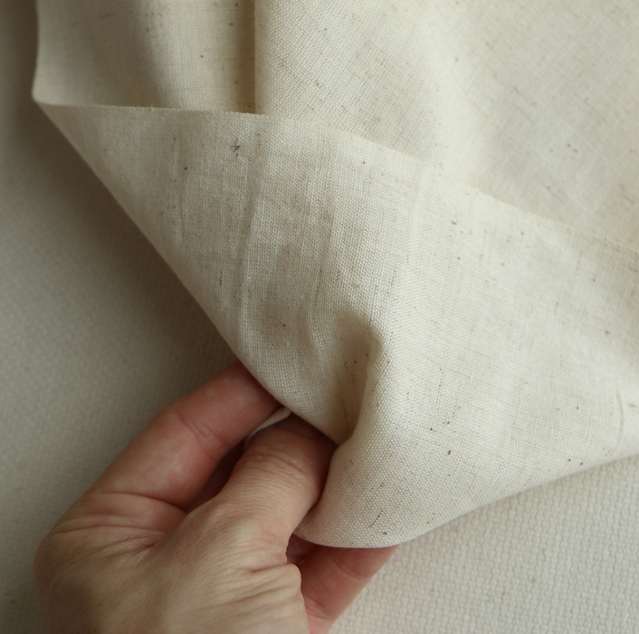 Riya uni - Tissu indien coton effet lin naturel chiné