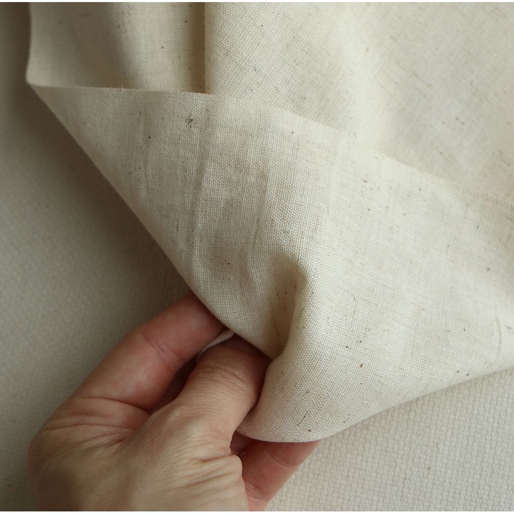 Riya uni - Tissu indien coton effet lin naturel chiné