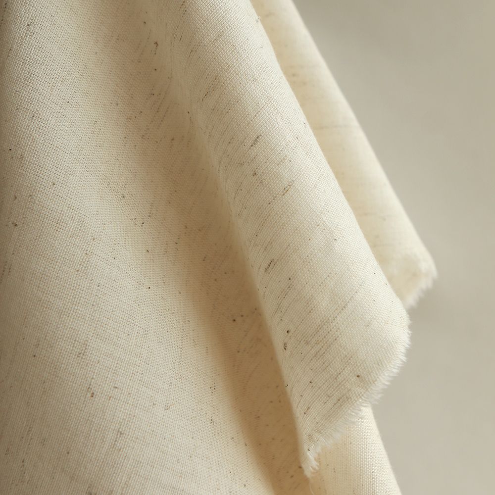 Riya uni - Tissu indien coton effet lin naturel chiné