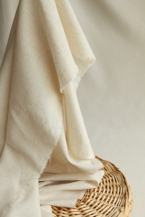 Riya uni - Tissu indien coton effet lin naturel chiné