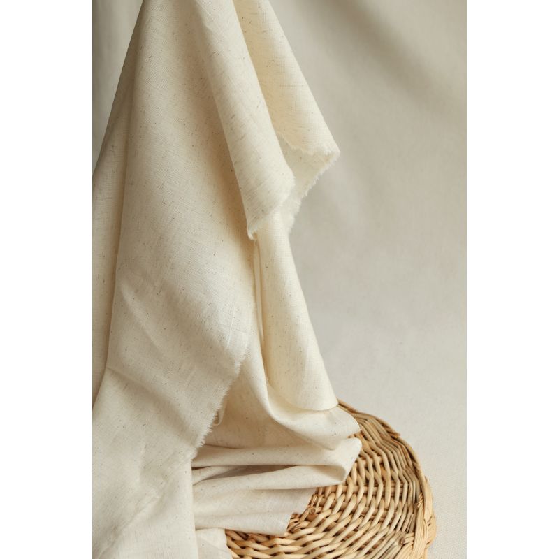 Riya uni - Tissu indien coton effet lin naturel chiné