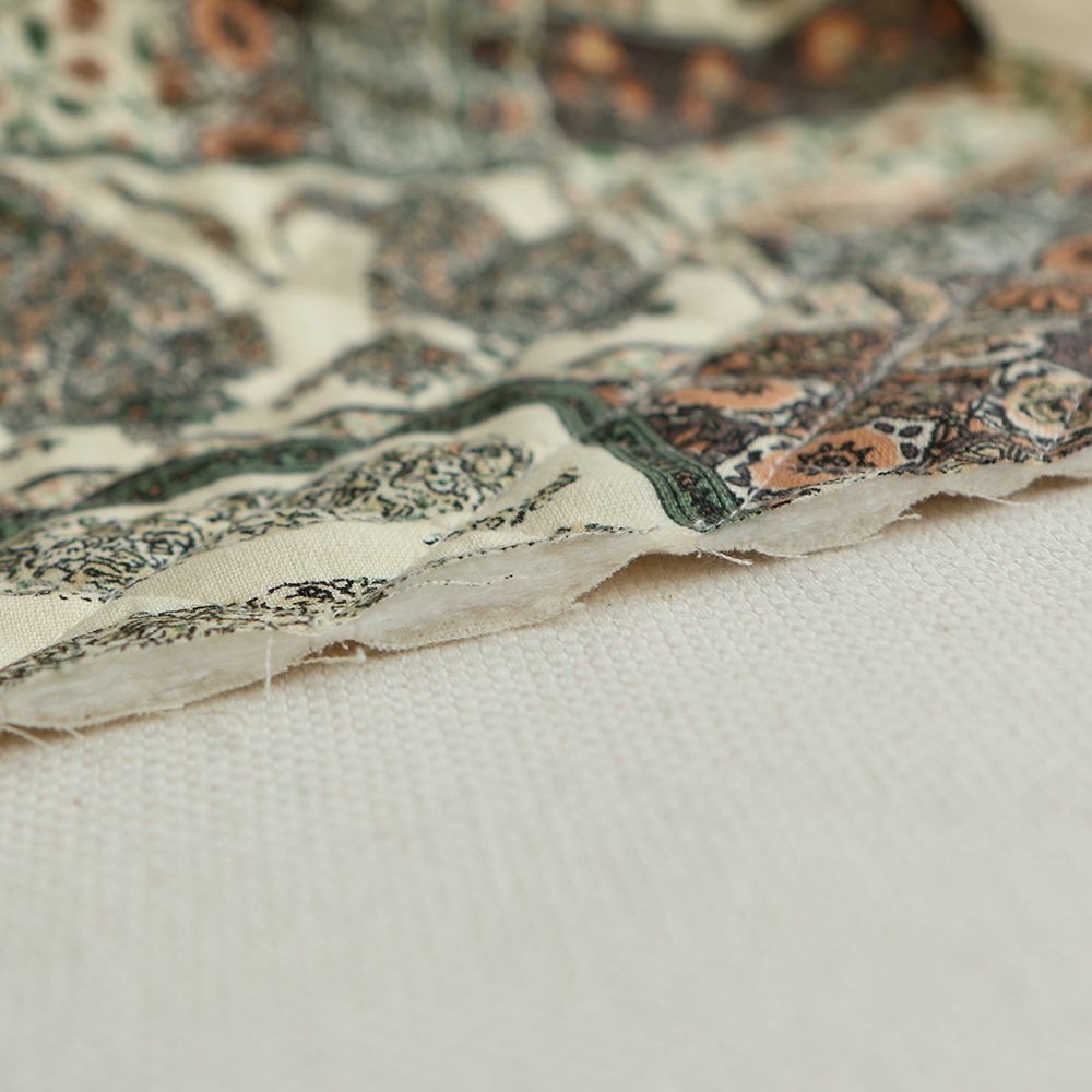 Riya - Tissu indien matelassé double face coton hand block largeur 100cm