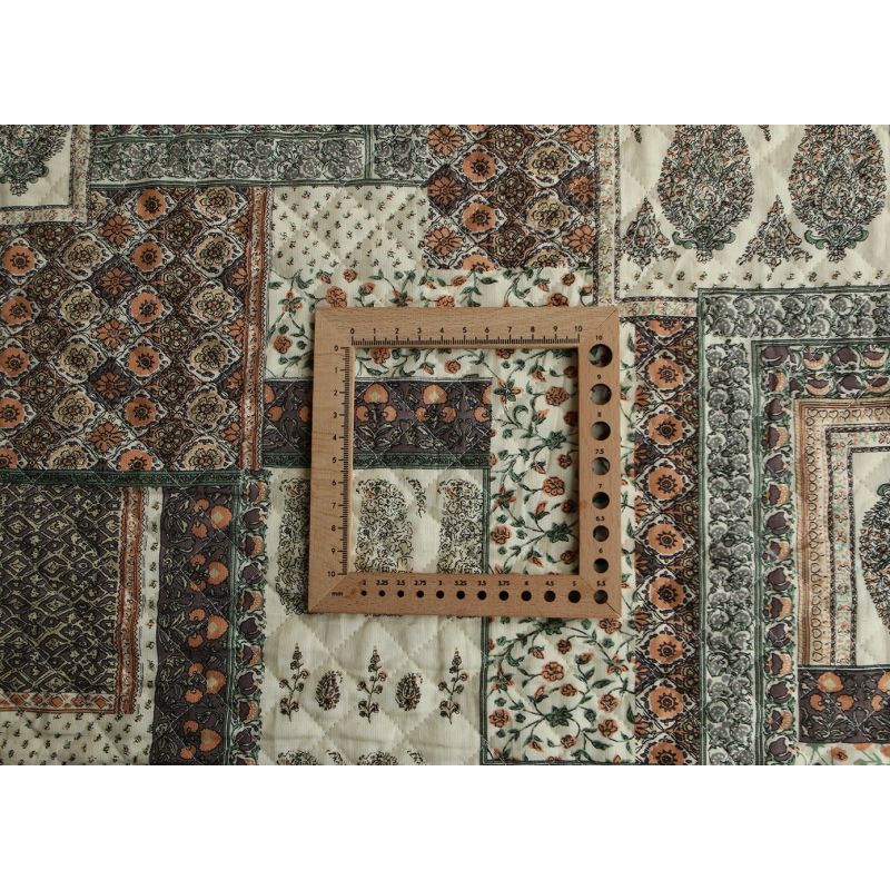 Riya - Tissu indien matelassé double face coton hand block largeur 100cm