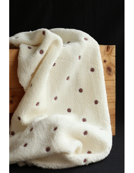 copy of Teddy / moumoute bouclé fond crème motif coeurs bordeaux