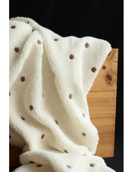 copy of Teddy / moumoute bouclé fond crème motif coeurs bordeaux