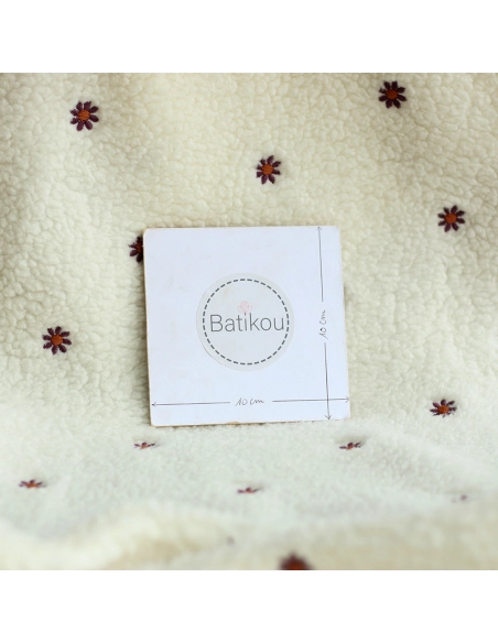 copy of Teddy / moumoute bouclé fond crème motif coeurs bordeaux