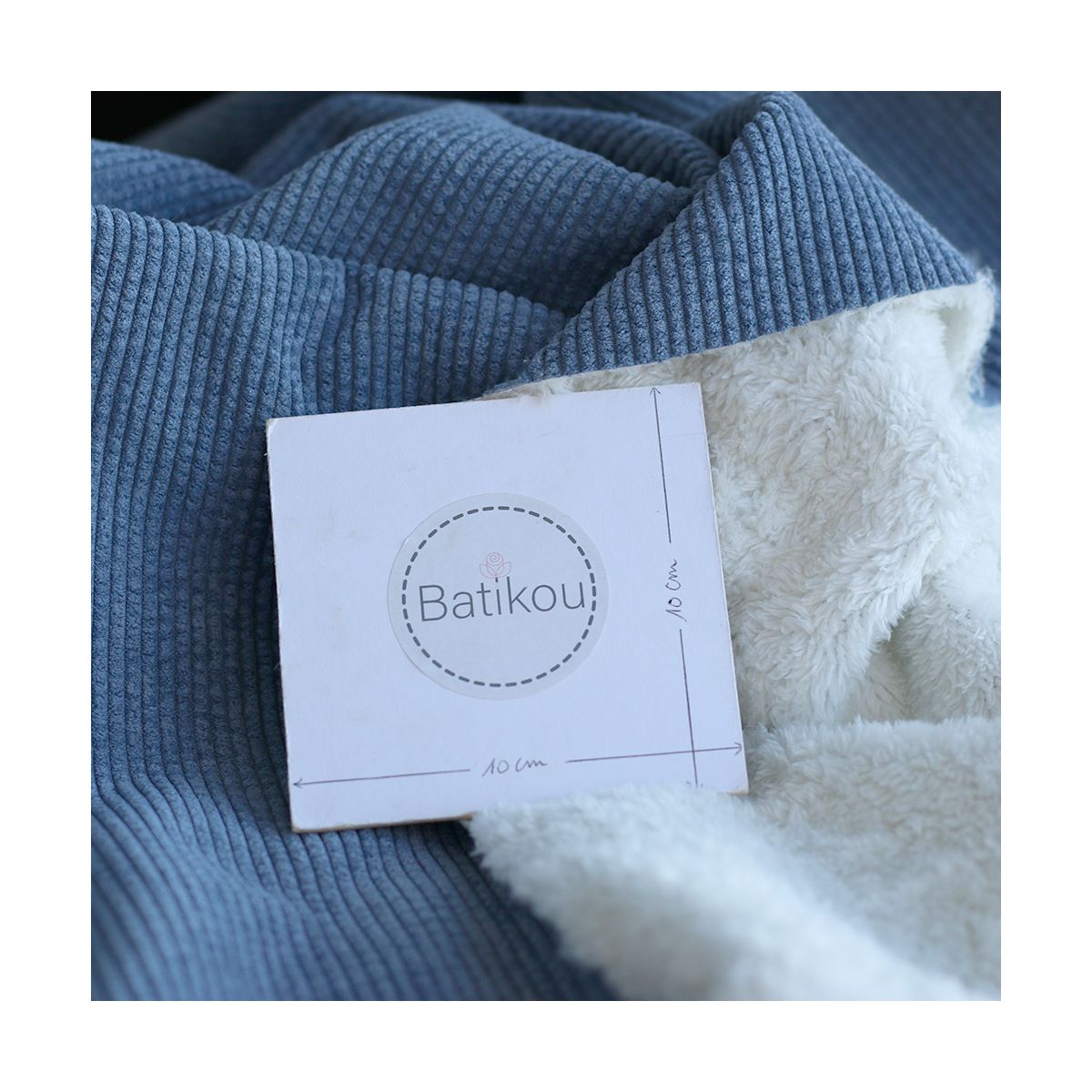 Norton - Velours à côtes doublé moumoute / fourrure bleu jean