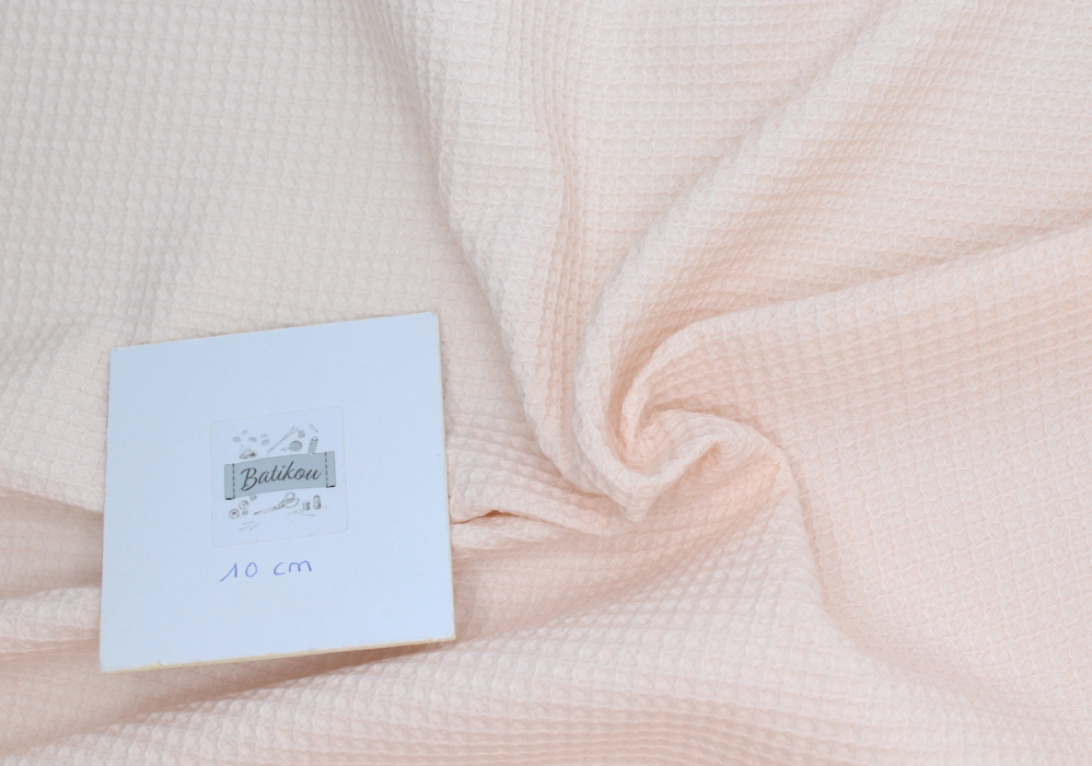 Coton bio nid d'abeille coloris nude