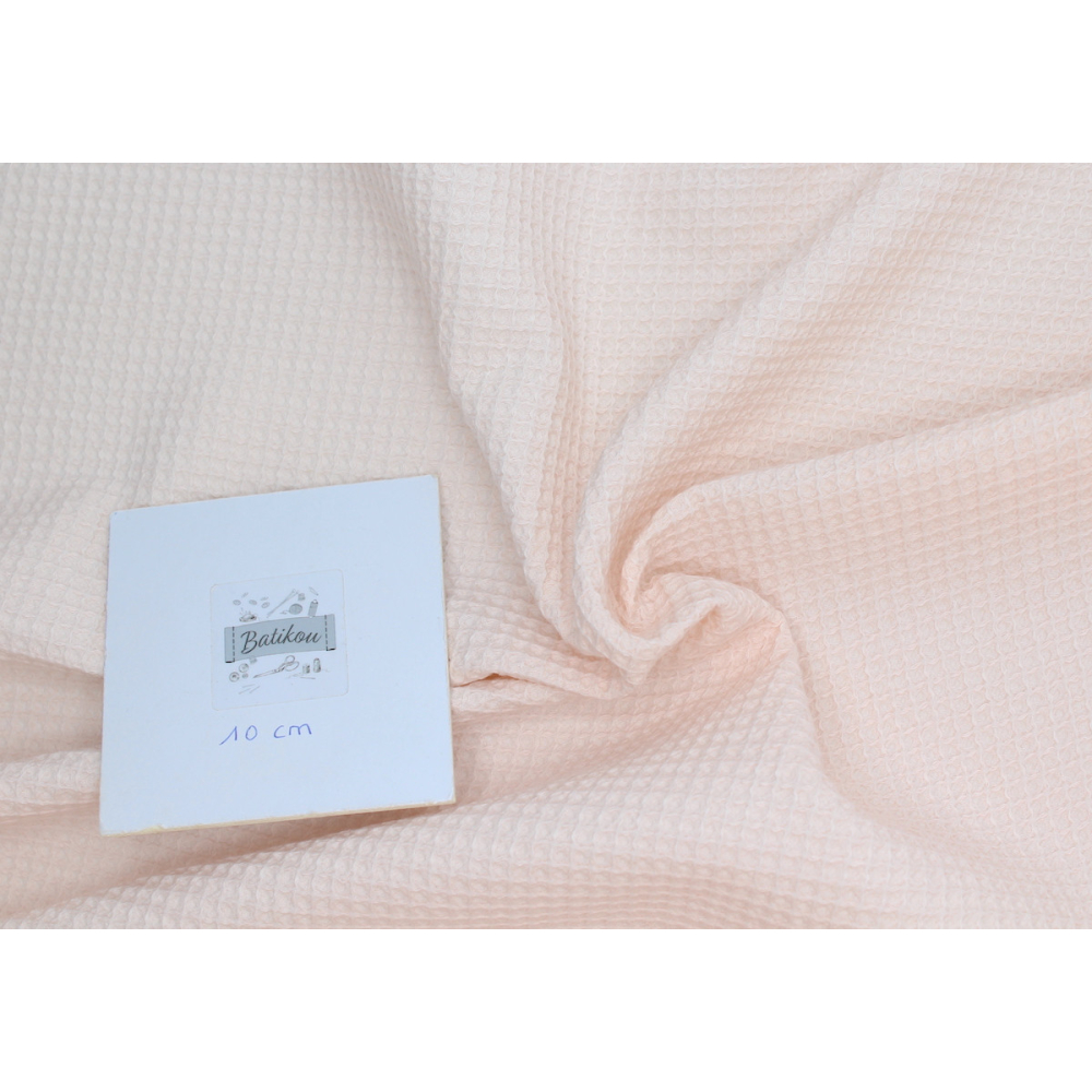 Coton bio nid d'abeille coloris nude