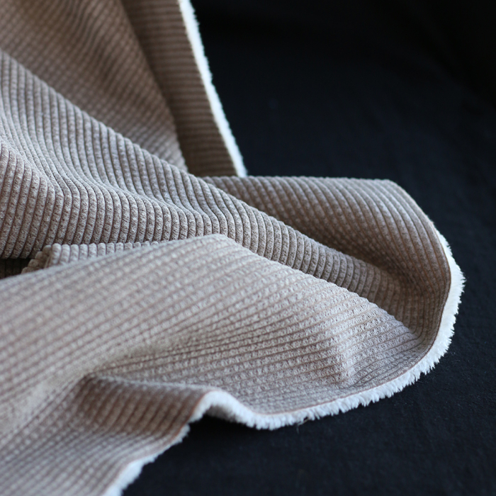 Norton - Velours à côtes doublé moumoute / fourrure beige