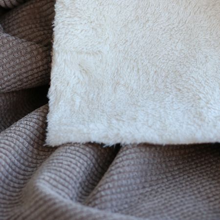 Norton - Velours à côtes doublé moumoute / fourrure beige Norton - Velours à côtes doublé moumoute / fourrure beige