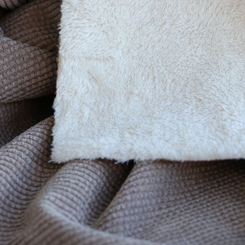 Norton - Velours à côtes doublé moumoute / fourrure beige