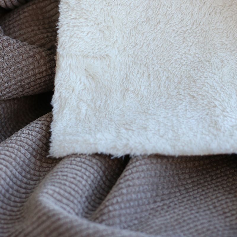 Norton - Velours à côtes doublé moumoute / fourrure beige