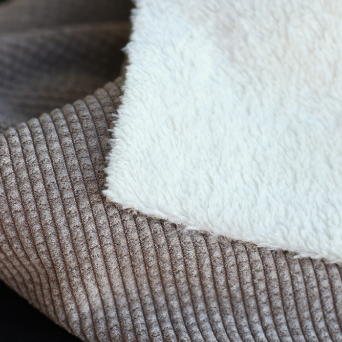 Norton - Velours à côtes doublé moumoute / fourrure beige