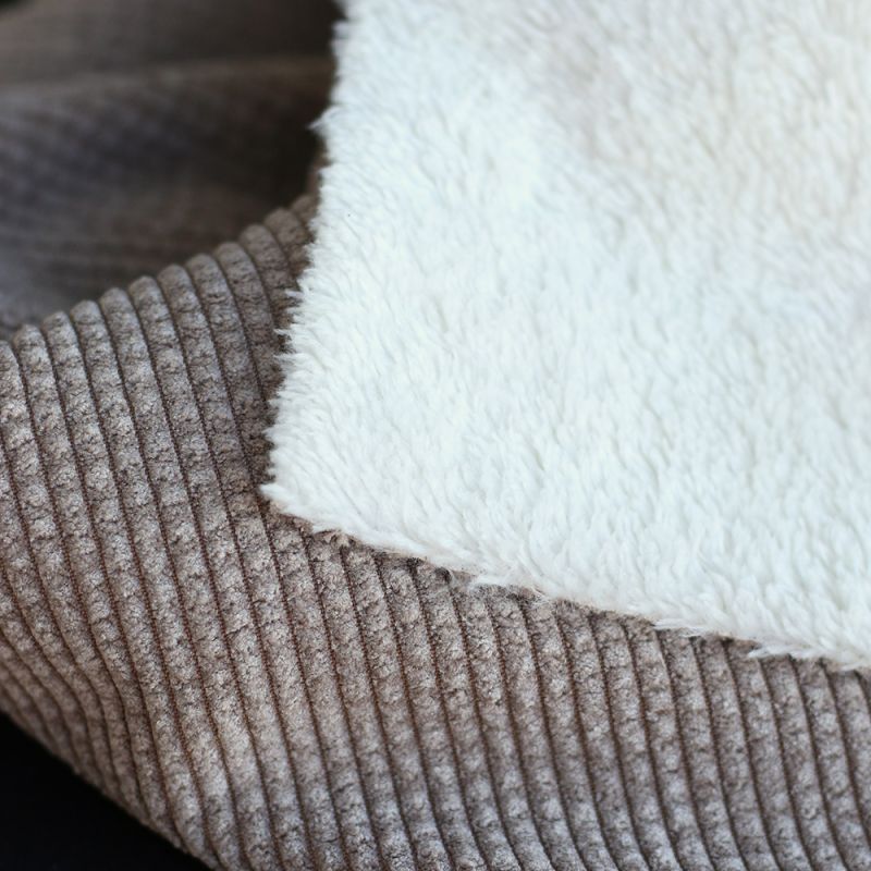 Norton - Velours à côtes doublé moumoute / fourrure beige