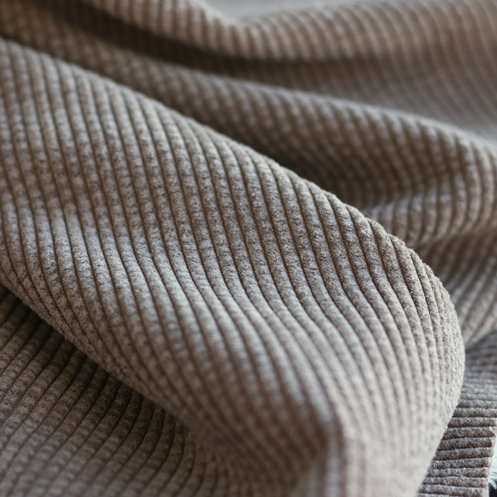 Norton - Velours à côtes doublé moumoute / fourrure beige