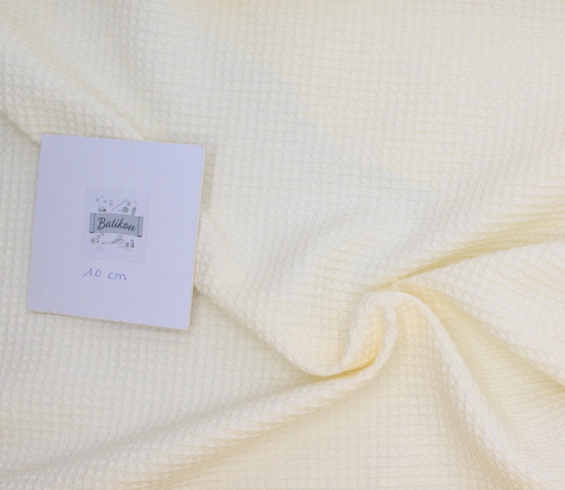 Coton BIO nid d'abeille coloris ecru