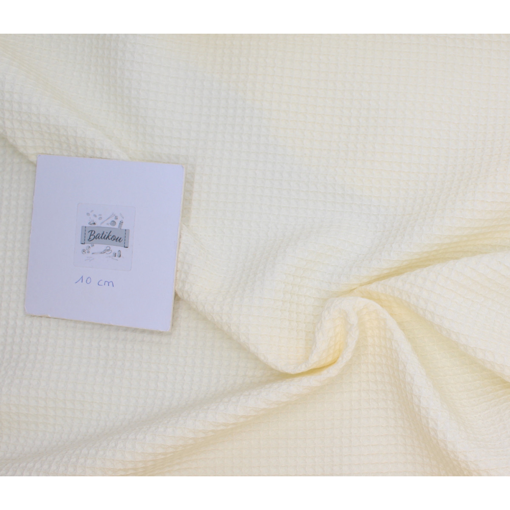 Coton BIO nid d'abeille coloris ecru