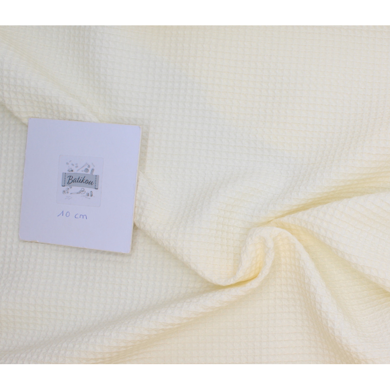 Coton BIO nid d'abeille coloris ecru