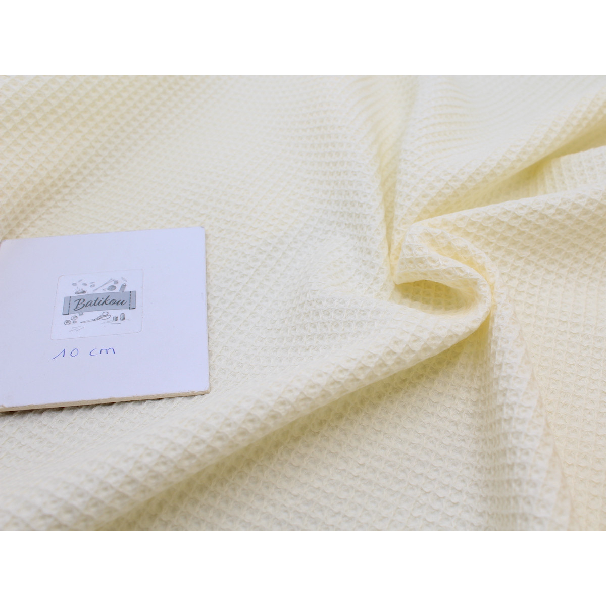 Coton BIO nid d'abeille coloris ecru Coton BIO nid d'abeille coloris ecru