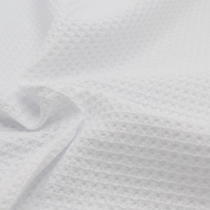 Coton BIO nid d'abeille coloris blanc