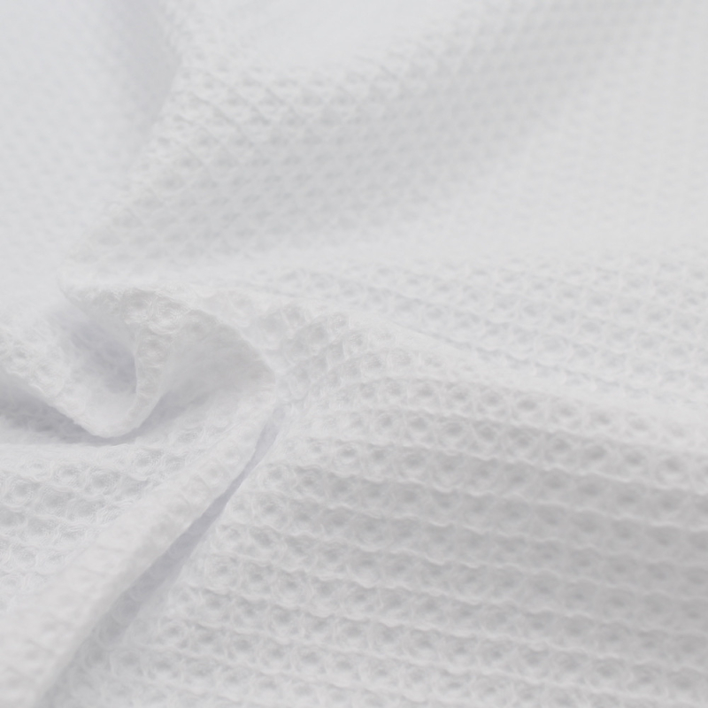 Coton BIO nid d'abeille coloris blanc