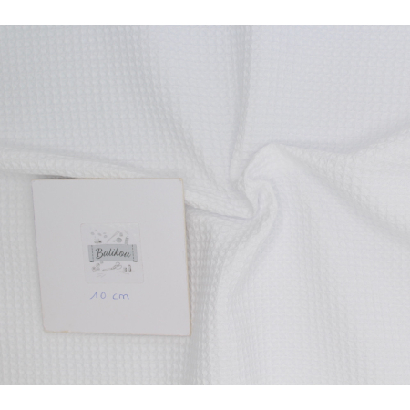 Coton BIO nid d'abeille coloris blanc Coton BIO nid d'abeille coloris blanc