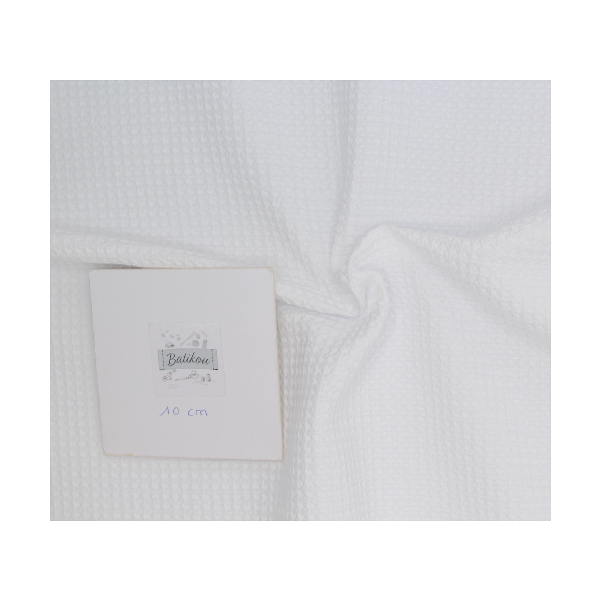 Coton BIO nid d'abeille coloris blanc