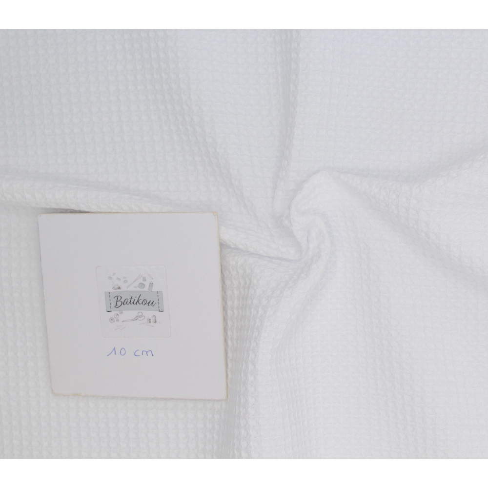 Coton BIO nid d'abeille coloris blanc