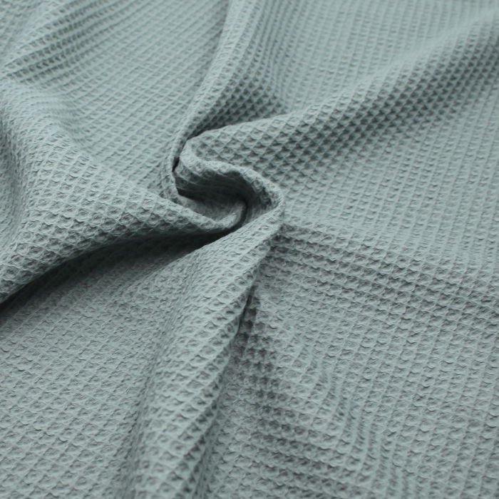 Coton BIO nid d'abeille coloris vert sauge