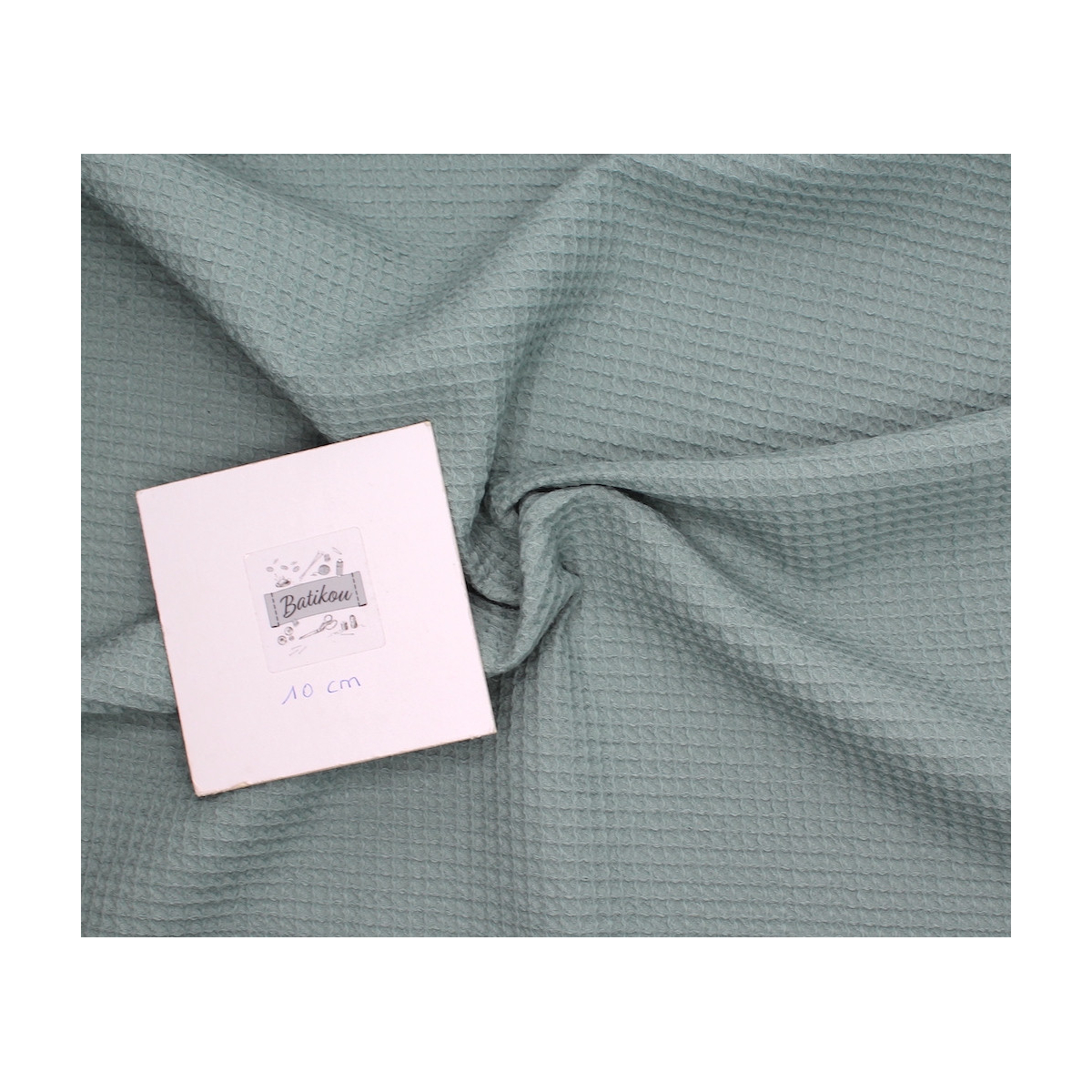 Coton BIO nid d'abeille coloris vert sauge Coton BIO nid d'abeille coloris vert sauge