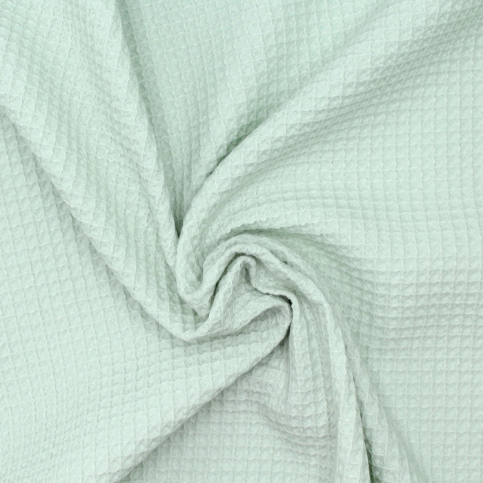 Coton BIO nid d'abeille coloris Vert opaline
