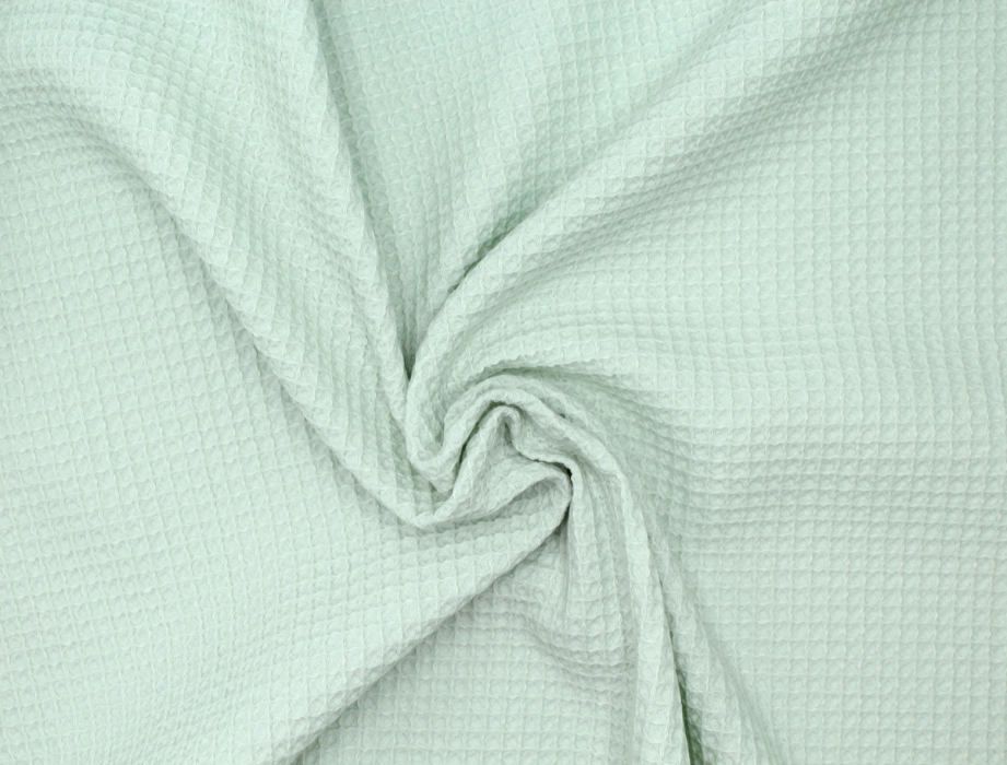 Coton BIO nid d'abeille coloris Vert opaline