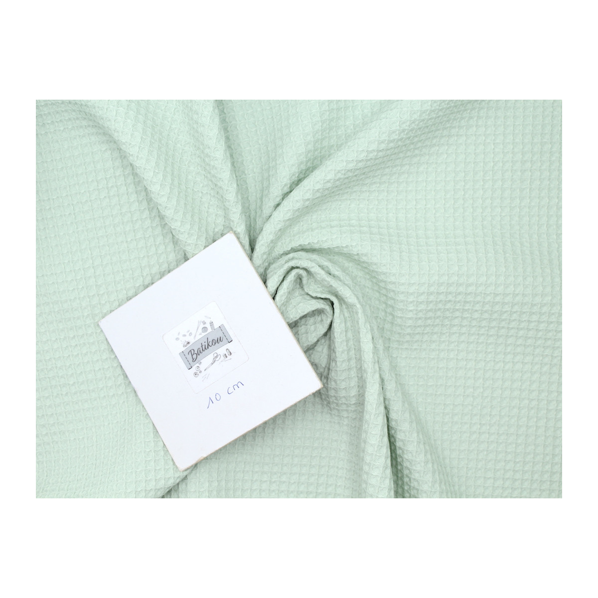 Coton BIO nid d'abeille coloris Vert opaline Coton BIO nid d'abeille coloris Vert opaline