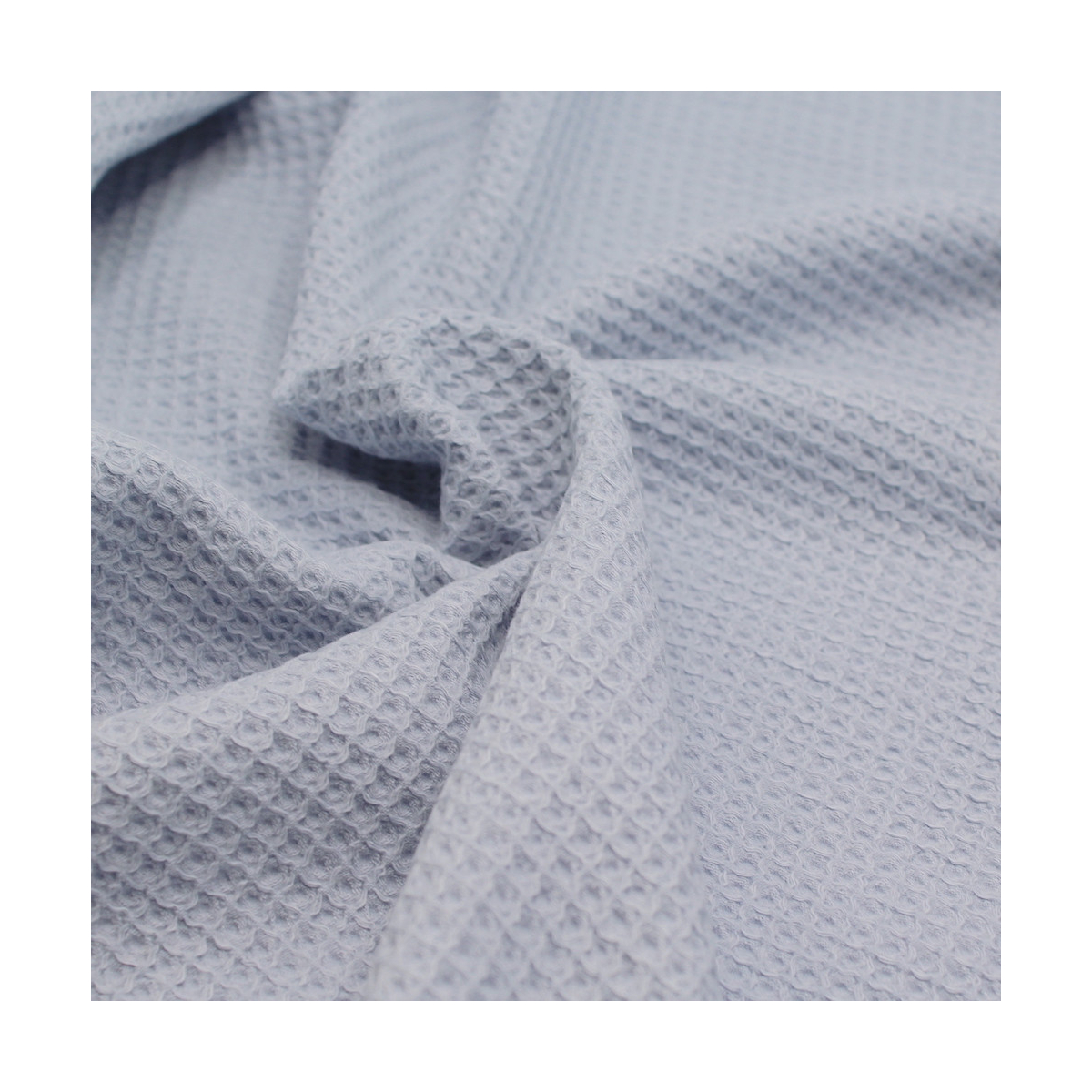 Coton BIO nid d'abeille coloris bleu poudré Coton BIO nid d'abeille coloris bleu poudré