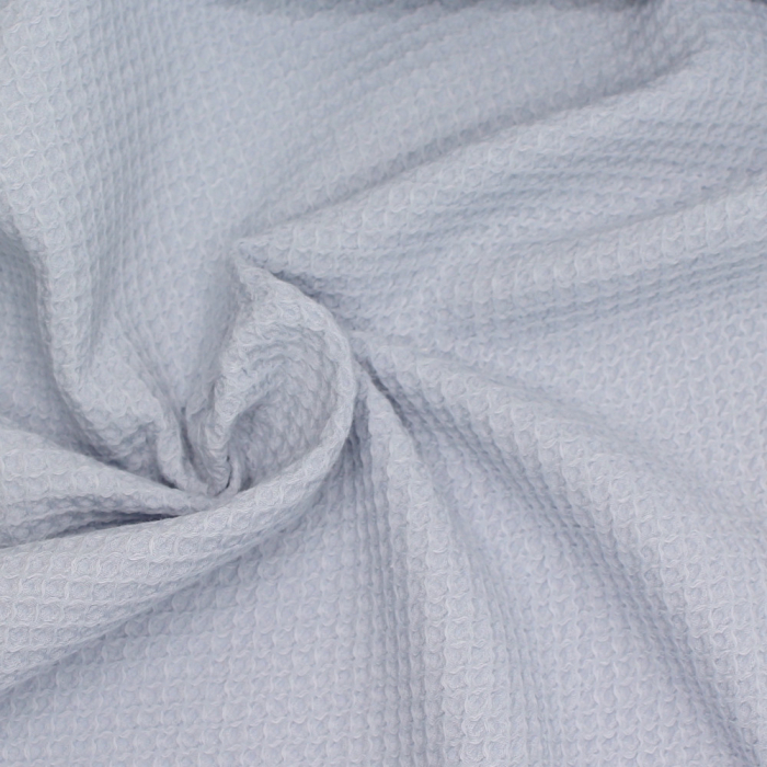 Coton BIO nid d'abeille coloris bleu poudré