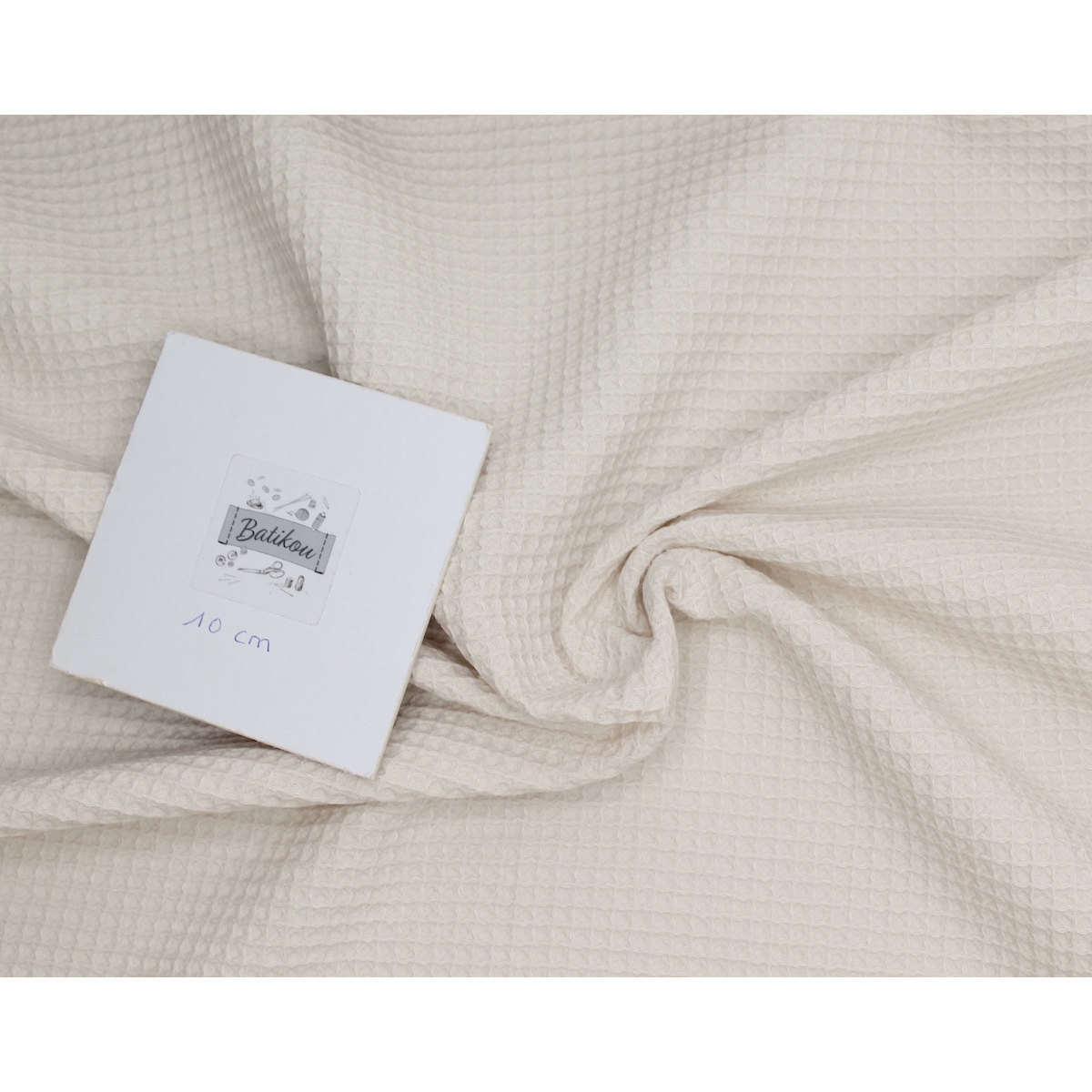 Coton BIO nid d'abeille coloris sable Coton BIO nid d'abeille coloris sable