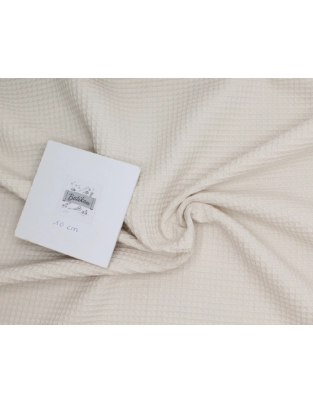 Coton BIO nid d'abeille coloris sable