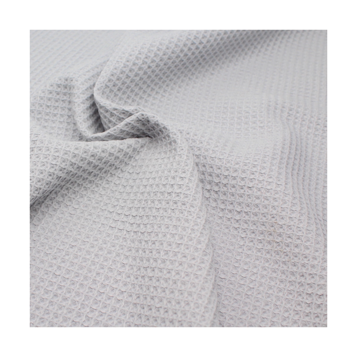 Coton BIO nid d'abeille coloris gris perle