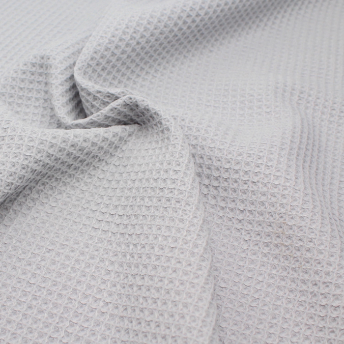 Coton BIO nid d'abeille coloris gris perle