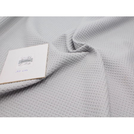 Coton BIO nid d'abeille coloris gris perle Coton BIO nid d'abeille coloris gris perle