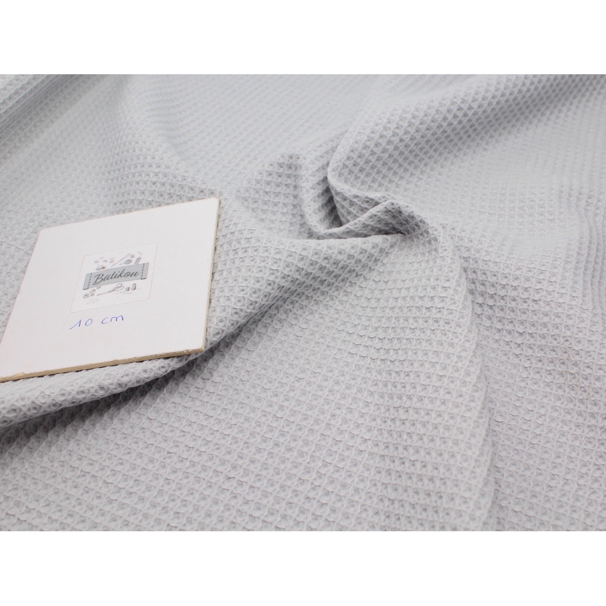 Coton BIO nid d'abeille coloris gris perle