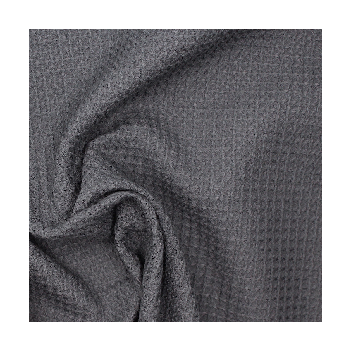 Coton BIO nid d'abeille coloris gris météorite Coton BIO nid d'abeille coloris gris météorite