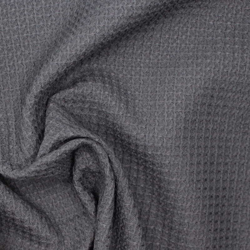 Coton BIO nid d'abeille coloris gris météorite