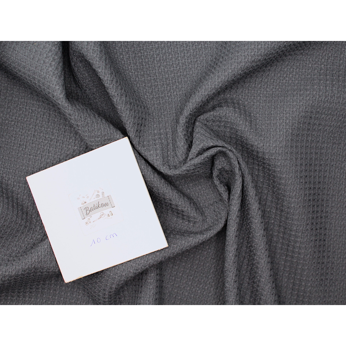 Coton BIO nid d'abeille coloris gris météorite Coton BIO nid d'abeille coloris gris météorite
